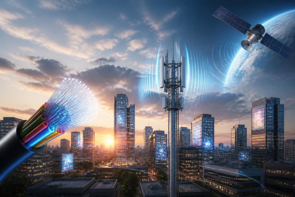 découvrez les avantages et inconvénients de la fibre, de la 5g et du satellite pour choisir la connexion internet la mieux adaptée à vos besoins.