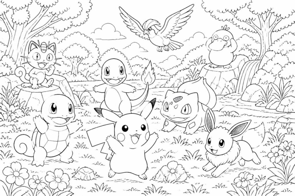 téléchargez et imprimez gratuitement des dessins à colorier pokémon, parfaits pour les petits et grands fans. des heures de plaisir créatif garanties !